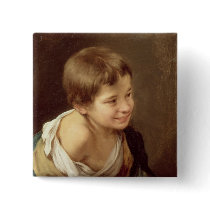 A Peasant Boy Leaning on a Sill, 1670-80 Pinback Button