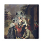 A Peddler Selling Scarves to Women from Troyes Refrigerator Magnet