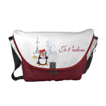 A Penguin in Paris Rickshaw Messenger Bag rickshaw messenger bags