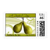 A Perfect Pair Bride and Grrom Postage Stamp stamps
