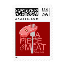 A Piece of Meat Doodle Art Postage stamps