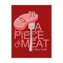 A Piece of Meat Doodle Art Postcard