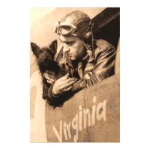 A pilots best friend - Terrier and fighter pilot posters by VintagePostersShop A pilots best friend - Terrier and fighter pilot posters