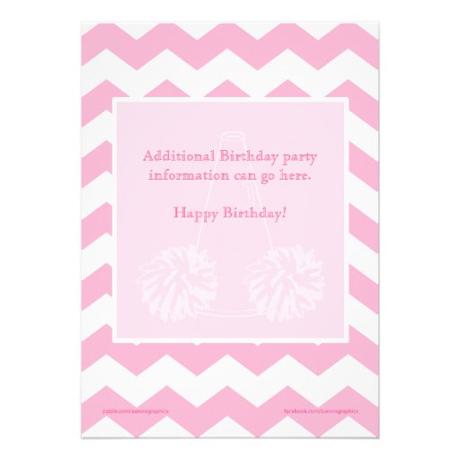 A Pink Cheerleading Birthday Party Invitation