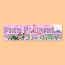 a PINK FLAMINGO Christmas by ~bluedecker97 bumper stickers