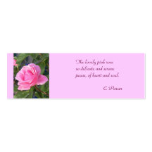 A Pink Rose, Mini Bookmarks Business Card Templates