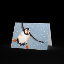 "A Playful Puffin" Horizontal Card cards
