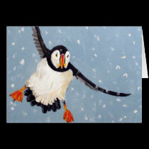 "A Playful Puffin" Horizontal Card cards