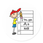 A Plus Kid Round Sticker