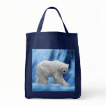 A polar Bear at the frozen waterfall Bags