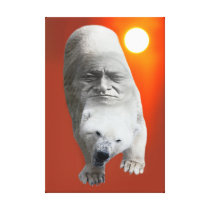 A polar bears sacredness and plight stretched canvas print