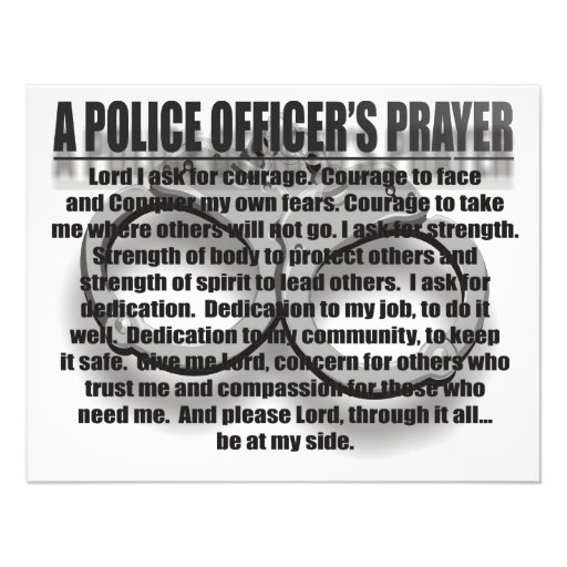 A POLICE OFFICER'S PRAYER PERSONALIZED ANNOUNCEMENTS