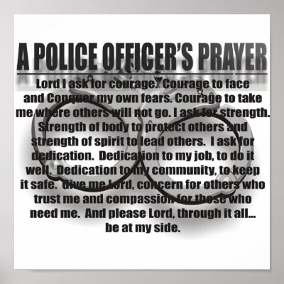 A POLICE OFFICER'S PRAYER POSTER