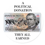 A POLITICAL DONATION STICKER