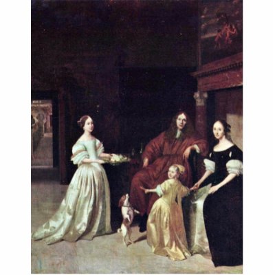 A Portrait Of A Family Holändischen By Ochtervelt Acrylic Cut Outs by Artcollection