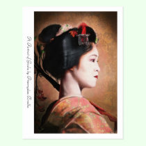 A Portrait of Geisha japanese oriental postcard postcards