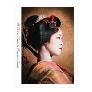 A Portrait of Geisha japanese oriental postcard