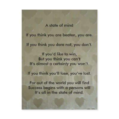 A Positive State of Mind Postcard by Motivational_Gifts