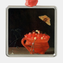 A Pot of Wild Strawberries Christmas Ornament
