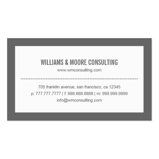 A Powerful Hi - Modern Business Card - Gray Business Card (back side)