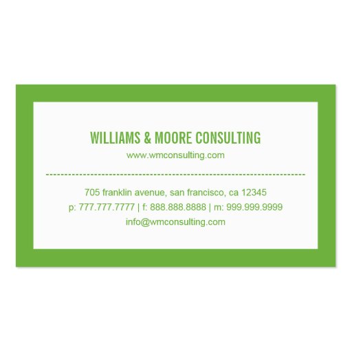 A Powerful Hi - Modern Business Card - Green Business Card Templates (back side)