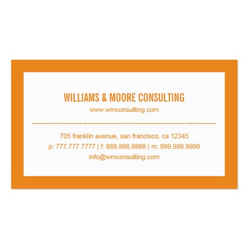 A Powerful Hi - Modern Business Card - Orange Business Card (back side)