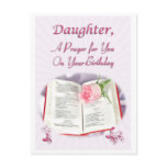 A prayer for a Daughter on her Birthday Postcard