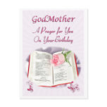 A prayer for a God Mother on her Birthday Postcards
