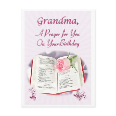 A prayer for a Grandma on her Birthday Postcard by Eggznbeenz