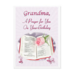 A prayer for a Grandma on her Birthday Postcard