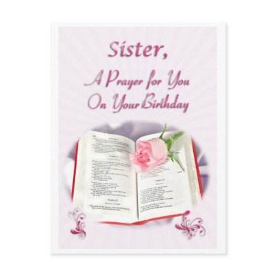 A prayer for a Sister on her Birthday Postcards by Eggznbeenz