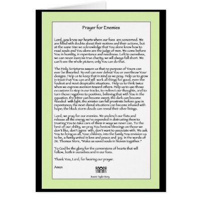 A prayer for our enemies greeting cards by bonbarry