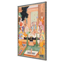 A prince and companions take refreshments and list gallery wrapped canvas