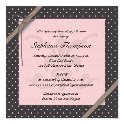 A Princess on the Way Pink Polka Dot Baby Shower Custom Invite