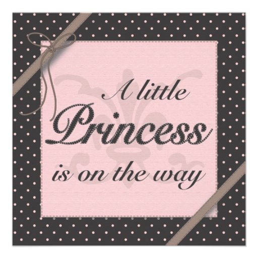 A Princess on the Way Pink Polka Dot Baby Shower Custom Invite