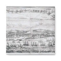 A Prospect of Bridge Town in Barbados Fridge Magnets