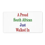 A Proud South African Just Walked In Shipping Label