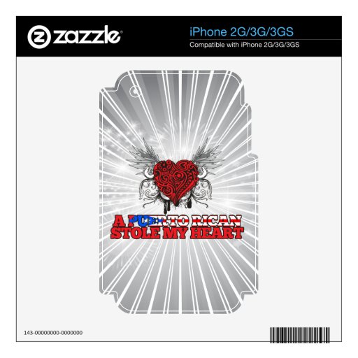 A Puerto Rican Stole my Heart Decal For iPhone 2G