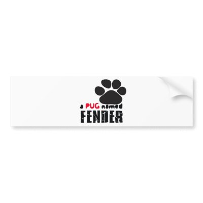 A Pug Named Fender Logo Bumper Sticker by apugnamedfender