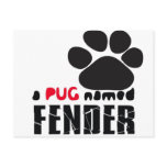 A Pug Named Fender Logo Postcard