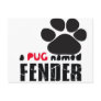 A Pug Named Fender Logo Postcard