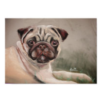 A Pug Reclining posters