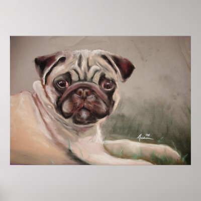 A Pug Reclining Poster by nicdoll2