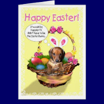 A puppy in a basket - Happy Easter! cards