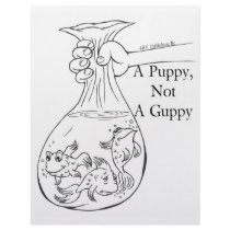A Puppy, Not a Guppy bag of guppies letterhead