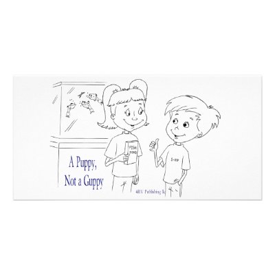 A Puppy, Not a Guppy tank Picture Card by 4RV_Publishing