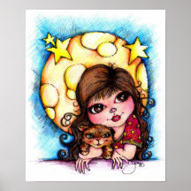 A PURR-FECT Moon...Sparkle Shimmer, SHINE! Print