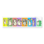 A Rabbit Rainbow Cartoon Bumper Sticker bumper stickers