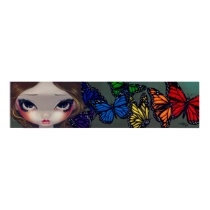 A Rainbow of Butterflies fairy Art Print by strangeling A Rainbow of Butterflies fairy Art Print