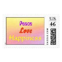 A Rainbow of  Peace, Love and Happiness Stamp